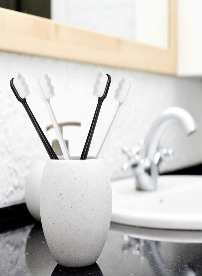 Bitrexup Adult Extra Soft Toothbrush with 20000 Soft Bristles,Micro Nano Manual Toothbrushes for Protect Sensitive Gums, Black/White (Pack of 2) - Image 2